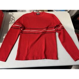 Vintage 80's MEISTER Red Apres Ski 100% Acrylic Close Knit Unisex Sweater L